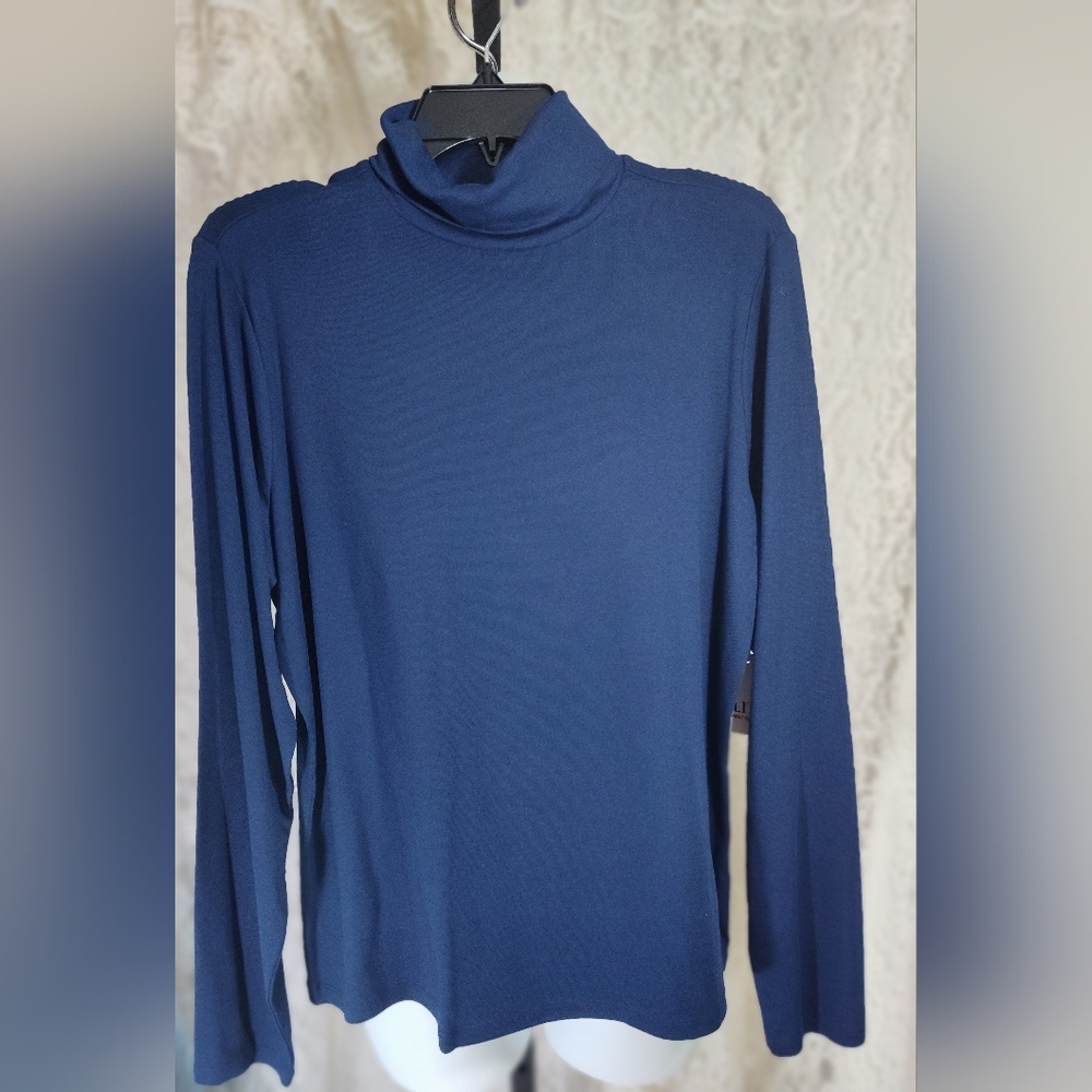a.n.a Women's Deep Blue Turtleneck Sweater